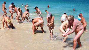 Nudists family nude beach