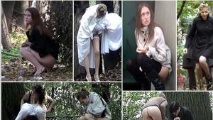 숲에서 러시아 여자 오줌 41