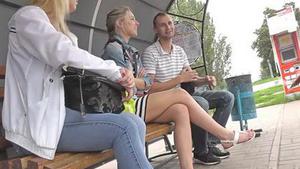 Upskirt video features a sexy girls on a bus. Video film filled with erotic upskirts (100Upskirt 5850-5930)
