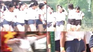 spo538 Autumn of sports ☆ Girls ○ Enthusiastic battle for first graders of bloomers at school festival! etc4 works