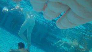 Underwater voyeur in sauna pool 6