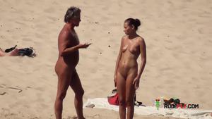 Barely legal naturist plage teen tans her whole body
