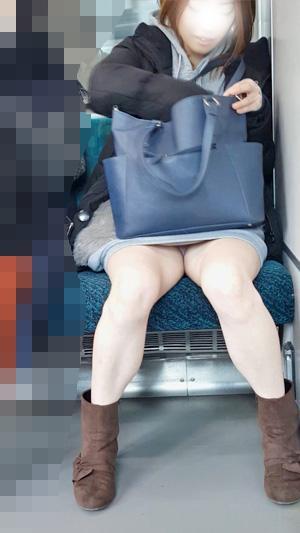 Should I tell you? Full view of panties on the train...