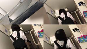 15334167 [JK pee air strike ②] Uniform & plain clothes JK's peeing appearance from above with a smartphone ... The tension of peeping is terrible