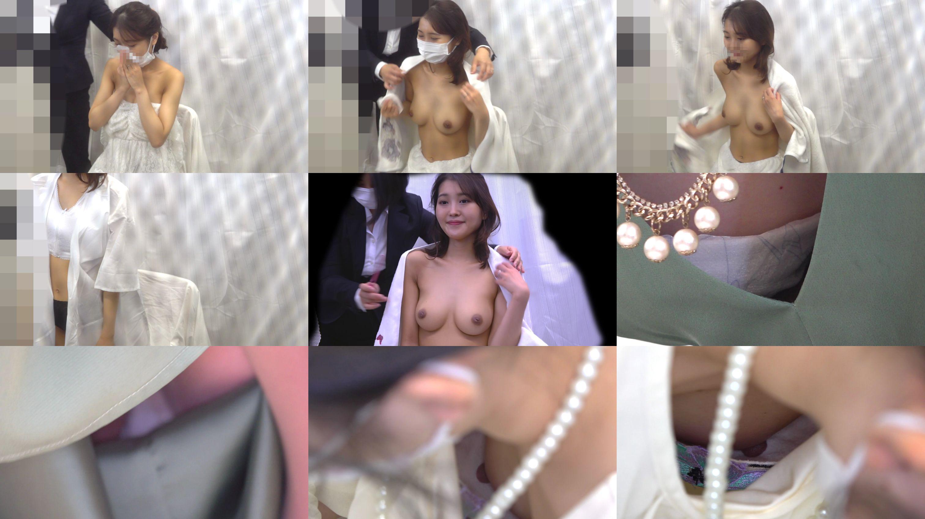 [FHD] 3 people. The bride's color change. Wedding breasts panchira vol.17