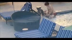 Young couple fuck at the pool