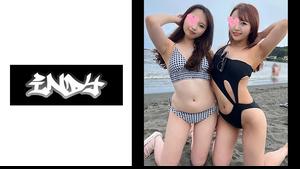 534 IND-111 【개인 촬영】에●섬에서 헌팅에 성공한 수영복 미녀 2인조와 POV ※가치 리얼 질 내 사정 3P영상 유출