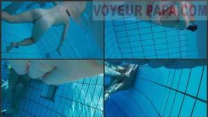 Underwater voyeur in sauna pool