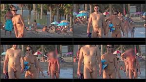 Nudist voyeur walking on the nudist