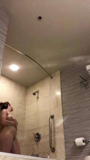Spying on naked sister checking herself in mirror