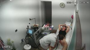 Spying on pretty naked girl during laser hair removal treatment
