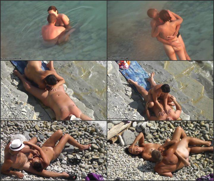 Sexy couple having sex on a beach