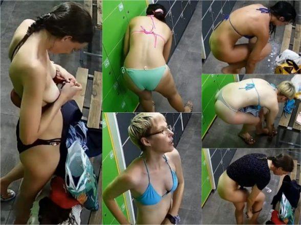 Peeping on naked girls in female locker room