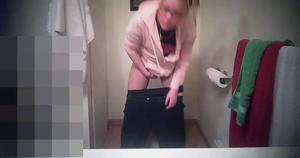 Juicy ass and tight pussy spied in toilet