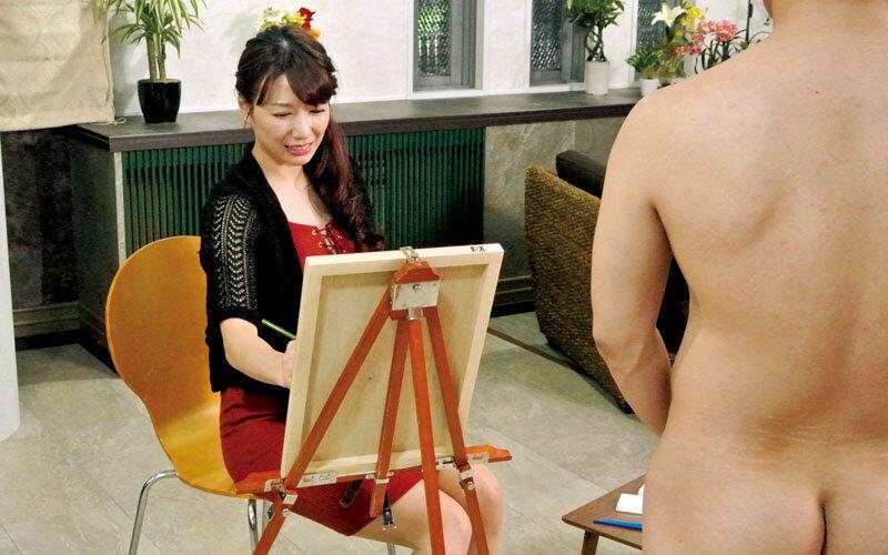 NXG-415 viendo modelos masturbándose con una erección completa mientras los estudiantes de arte dibujan