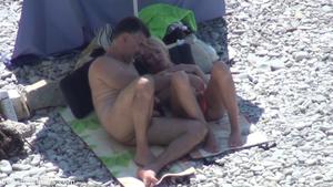 Beach cuddling turned into sex