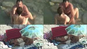 Spying teenage sex at the beach