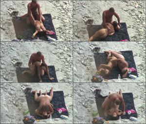 Spying beach sex from afar
