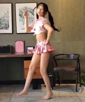 Girl showing off and dancing