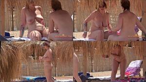 Hot nudist woman gets inspected by a voyeur