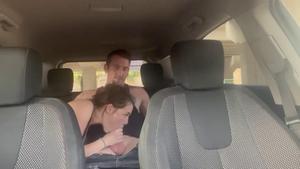 Exciting sex in car during daytime
