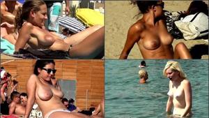Fantastic natural tits on beach