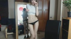 cute amateur slim busty blonde girl strip teasing and playing on cam