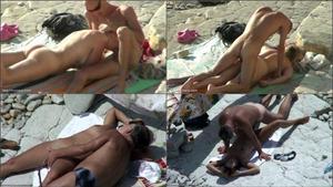 Playful sex on the beach