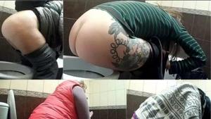 Amazing ass and legs in semi bent over pose while peeing