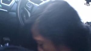 Asian girl eating my cum in the car
