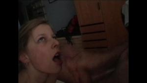 Teen girlfriend gives a blowjob