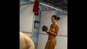 Perfect tanned ass moons the hidden cam in bathroom