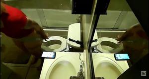 Lady Using Home Toilet