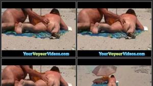Pussy fingering on the beach