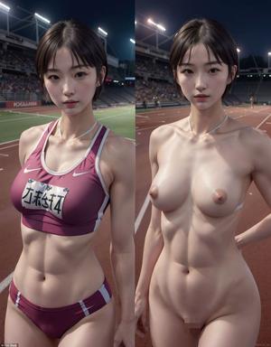 Resale I photographed track and field female athletes with a perspective camera (252 CG illustrations)