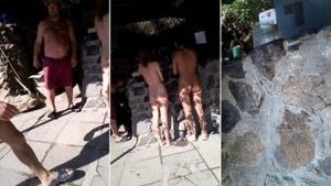 Naked girls in the bar near nude beach