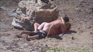 He talks her into some beach sex