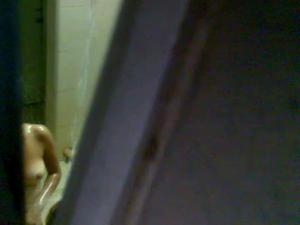 Checking out hot naked friend in shower