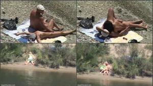 Mature lady fucked on the beach