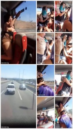 Sluts flash tits and ass from the bus crazy girls