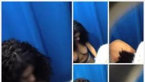 Peep on attractive naked woman in fitting room