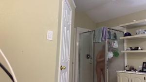 Spying to see her naked after shower