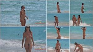 Hot girl on a nudist beach