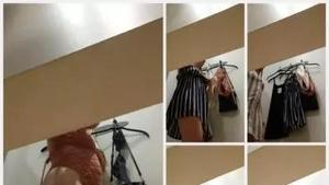 Spying on cute poser girl in fitting room