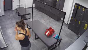 Fit girl caught by hidden camera in locker room