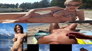 Voyeur checks out nudist friends on the beach 01